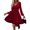Red, variant on WTOBBY Women's Fashionable Solid Color V-Neck Long Sleeve Pullover Casual Dress Easy Pull-On Design for Quick Wear Comfortable Knit Fabric Versatile for Layering or Solo Use,Black L