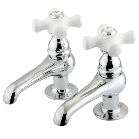Kingston Brass KS3201PX Restoration Two-Handle Deck Mount Basin Tap Faucet in Polished Chrome