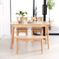 thumbnail image 4 of Livinia Aslan 47" Wooden Dining Table/Mid Century Modern Malaysian Oak Kitchen Table (Natural Oak), 4 of 10