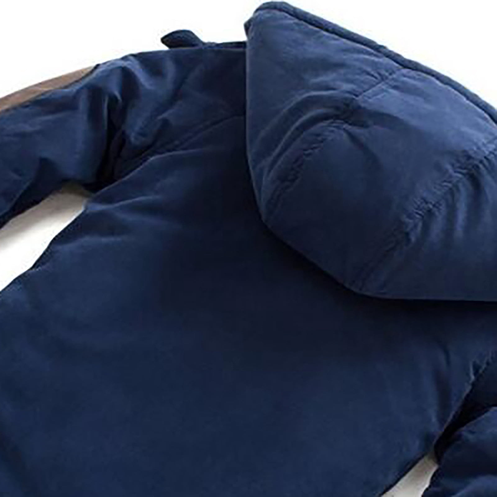 Odeerbi Boys Cotton-padded With Thick Fleece Hooded Mid-length Cotton Jacket
