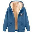 thumbnail image 2 of Fanxing Clearance Deals 2025 Men's Sherpa Zip Up Print Hooded Coat Plus Size Fuzzy Fleece Hoodies Sweatshirt Overcoats Outwear S-3XL Light Blue,XXL, 2 of 5
