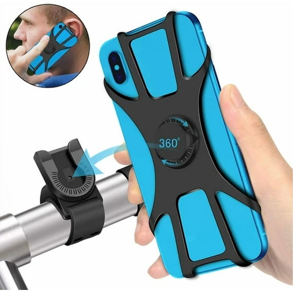 Cell Phone Silicone Mount Holder Gps Motorcycle Mtb Bike Bicycle 360 Rotation