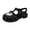 Black, variant on Toddler Girls Jelly Sandals Kids Closed Toe Cute Heart Summer Flat Sandals Summer Beach Comfortable School Slides