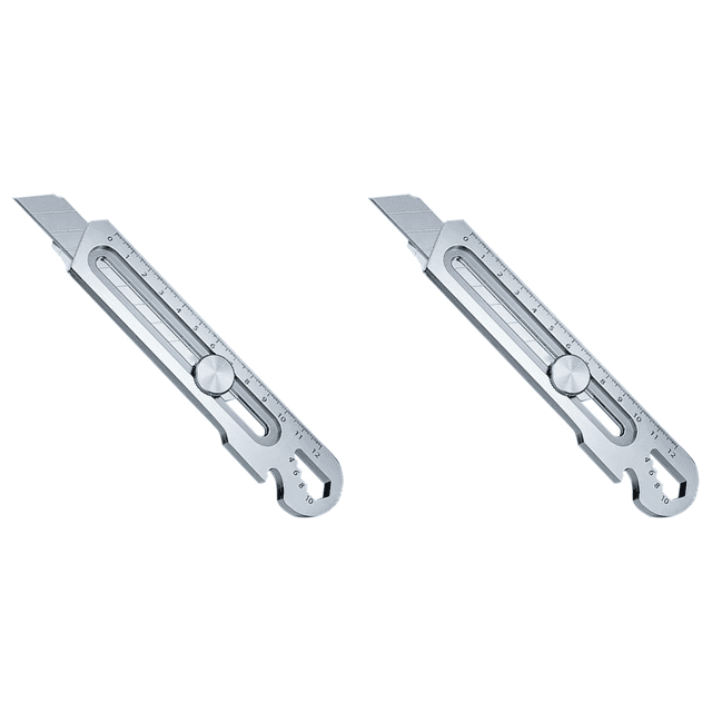 1 utilidad 6 en cuchillo multifuncional cortador de cajas de oficina de acero inoxidable plateado