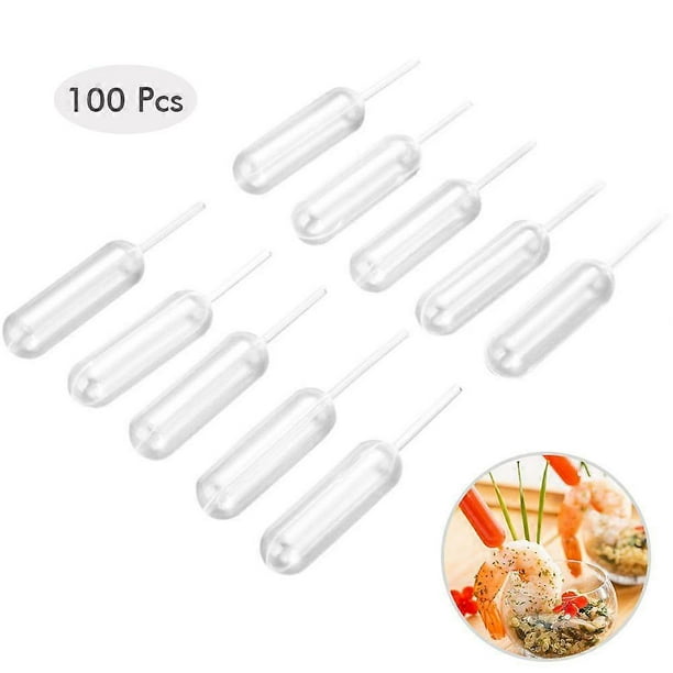 100PCS pipette 4ML disposable plastic transfer pipette dripper for chocolate strawberry cupcake ice cream