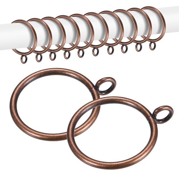 Uxcell 20-Pack Anillo de Cortina con Ojal 1.5 Pulgadas ID Se Ajusta a Varilla de Cortina de 1/2 Pulgada Anillos de Drapería de Metal Rojo