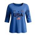 thumbnail image 4 of Trgacdwlo XL-5XL Plus Size Womens USA Shirt 4th of July 3/4 Sleeve 250th Anniversary USA Shirt Freedom Summer Womens Tops, 4 of 5