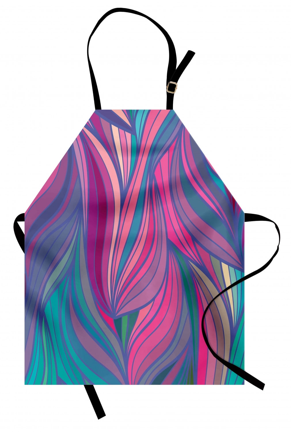 Abstract Apron, Hand Drawn Curved Stripes Pattern Wavy Psychedelic ...