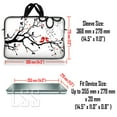 thumbnail image 3 of LSS 14 inch Laptop Sleeve Bag with Handle and Adjustable Strap - Lovebirds Eyecatching Red on Black and White, 3 of 3