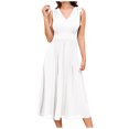 thumbnail image 2 of Gspmoly Robes d'Été, Robe d'Été Sans Manches Plissée pour Femme Aguichant à Col en V Robe Occidentale Robe de Cocktail Liquidation, 2 of 7