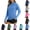 Light Blue, variant on Afuyipoi Women UPF 50 Sun Protection Shirt,Thumb Holes Quick-Drying Sporty & Casual Long Sleeve Shirt Light Blue M