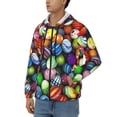 thumbnail image 3 of Kdxio Easter Eggs2 Print Men Hoodies Casual Hoodies for Men with Zip Pockets Full Zip Long Sleeve Sweatshirt Sports Hooded Jacket-Small, 3 of 5