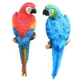 thumbnail image 3 of Vsenkes 2 Pieces Parrot Figurines Tree Ornaments Tree Decor Weatherproof Animal Lifelike Red Blue, 3 of 9