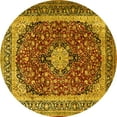 thumbnail image 1 of Ahgly Company Machine Washable Indoor Round Persian Yellow Traditional Area Rugs, 3' Round, 1 of 4