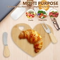 thumbnail image 4 of Sutowe 2 Sets Bamboo Heart Style Chopping Board Multipurpose Mini Heart Shape Cheese Board for Wedding Birthday Baby Shower, 4 of 8