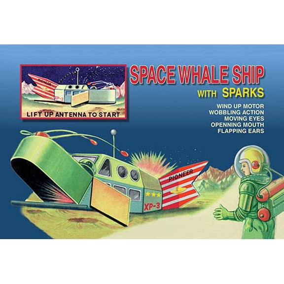 Space Whale Ship with Sparks Fine art canvas print (20" x 30")