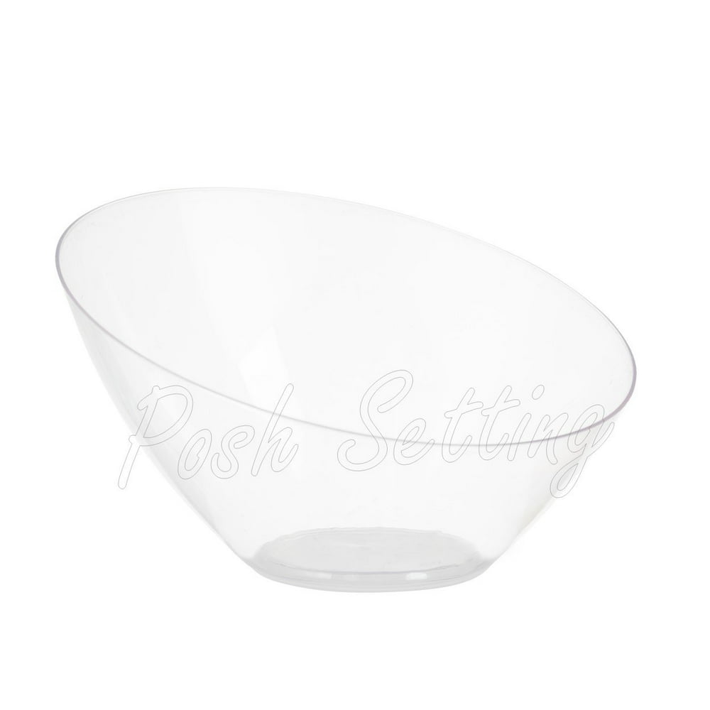 Posh Setting Clear Plastic Bowls for Parties, Disposable Serving Bowls, Hard Plastic Large