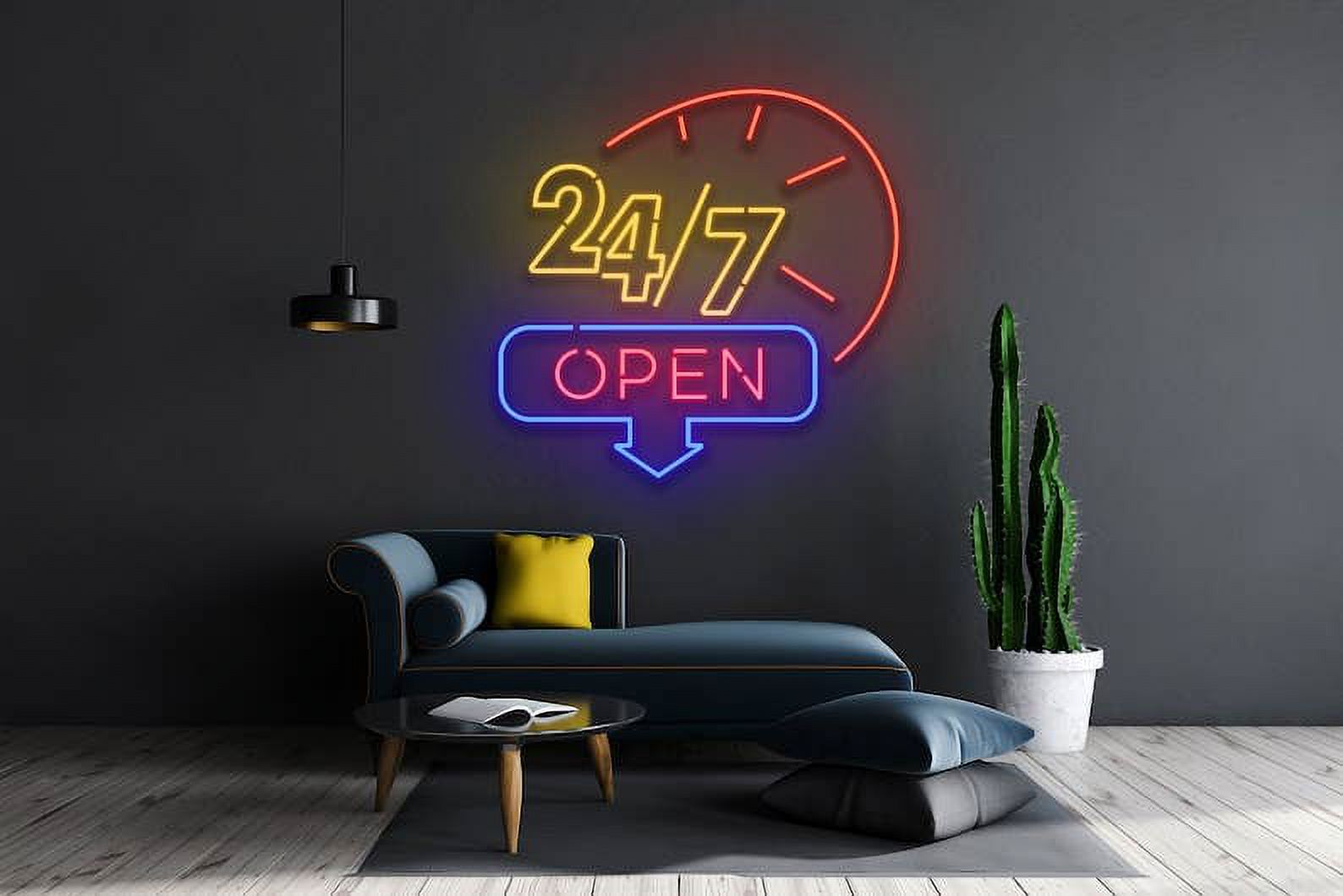 Glowneon Open 24/7 Neon Signs, Welcome sign, Store Decor