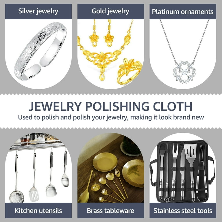 FUYGRCJ Pcs Silver Polishing Cloth Large Jewelry Cleaning Cloths