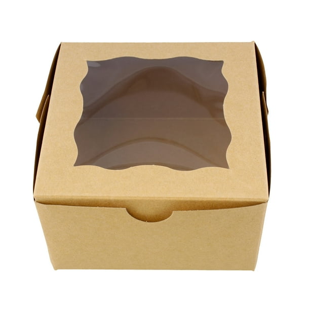 Spec101 Brown Bakery Boxes with Window 25pk Cake Boxes Party Favor