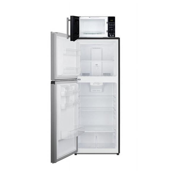 Summit Appliance MRF1089PLALHD Microwave & Refrigerator-Freezer Combination with Allocator - LHD, Stainless Steel Look
