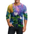 thumbnail image 2 of Men's St. Patrick's Day Shamrock Henley Shirt 3/4 Sleeve Casual Clover Print Top, 2 of 4