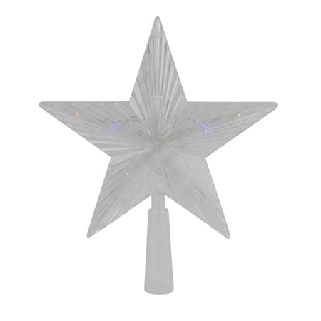 Northlight 8 Pre-Lit Clear Crystal Star Christmas Tree Topper - Multicolor LED Lights