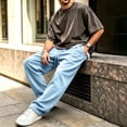 thumbnail image 6 of Men's Sweatpants Loose Fit Joggers Pockets Drawstring Heavyweight Fleece Lounge Athletic Pants for Men Light Blue XXL, 6 of 6