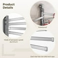 thumbnail image 3 of Suction Towel Rack for Bathroom – No Drill Wall Mounted Towel Holder, 4 Rotating Bars, Rustproof Aluminum, Space Saving, Shower Storage, Gun Gray, 3 of 5
