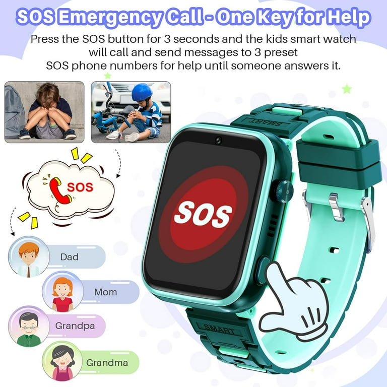 TOPCHANCES 4G Kids Smart Watch, Kids Cell Phone Watch with GPS