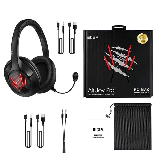 EKSA Air Joy Game Headphone USB 3.5mm Headset Over-ear RGB Gaming Headset con micrófono Inevent EL000541-00B