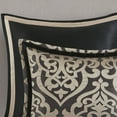 thumbnail image 2 of King Size 8-Piece Jacquard Comforter Set - Black Damask Bedding Set with Euro Shams, Decorative Pillows & Bed Skirt, 104"W X 92"L, 2 of 15