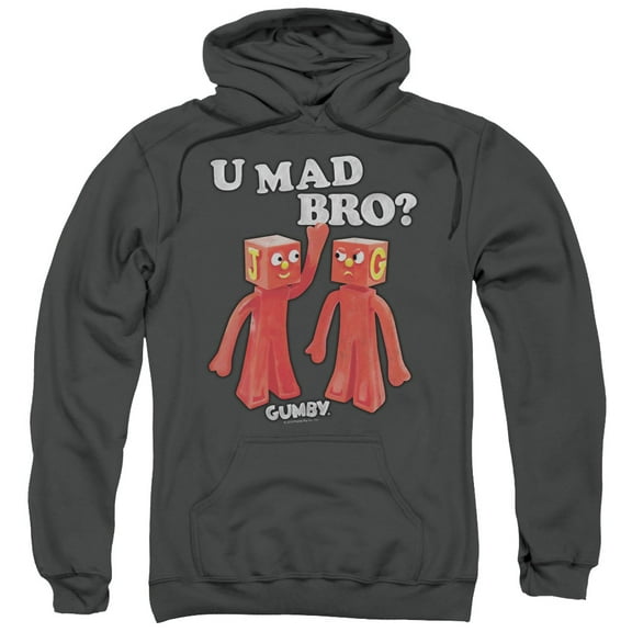 Gumby Men's  U Mad Bro Hooded Sweatshirt Grey