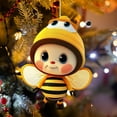 thumbnail image 6 of Wall Window Fireplace Christmas Bee Elf Ornament Acrylic Christmas Hanging Decoration, 6 of 6