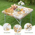 thumbnail image 4 of Pioneer Flower Floral Print Pattern Square Fitted Tablecloth with Elastic Edge,Square Table Cover,Washable Elastic Table Cover for Home Kitchen Party Decor 36"x36", 4 of 6