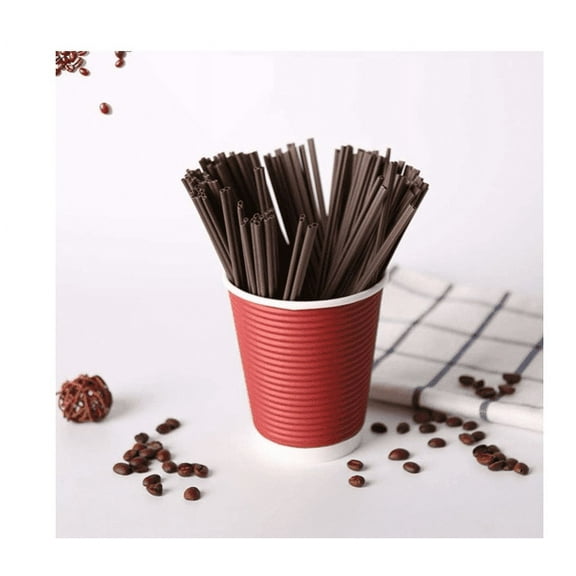 Tall Plastic Coffee Stir Sticks - 7 Inch Coffee Stirrer Sip Straws ,100 pcs (Coffee)
