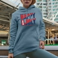 thumbnail image 2 of Happy 4th July, Light Blue Hooded Sweatshirt or Hoodie, Large, 2 of 5