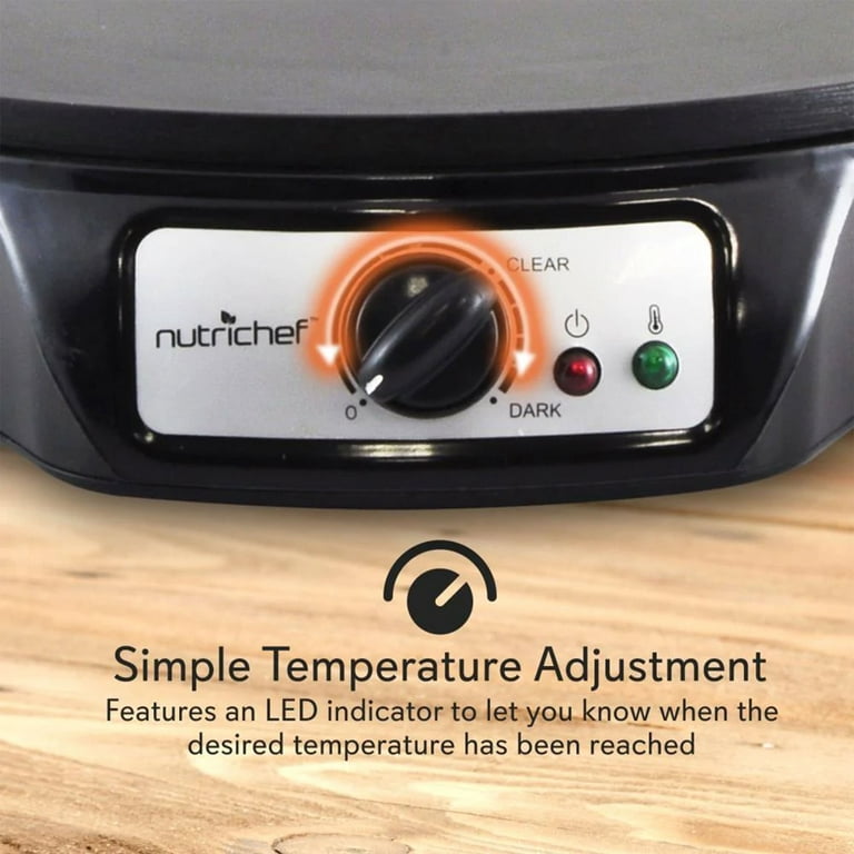 Nutrichef Electric Griddle & Crepe Maker Cooktop Hot Plate