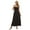 Black-1, variant on Deago Women's Casual Loose Pocket Long Dress Short Sleeve Split Summer Fall Maxi Dresses (Black,L)
