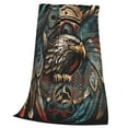 thumbnail image 2 of Tribal Native Eagle Symbols Black Throw Blanket Soft Warm Cozy Fluffy Flannel Fleece Cover for Couch Bed Sofa Chair 60x50, 2 of 4