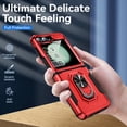 thumbnail image 2 of ChicShell Magnetic Case For Samsung Galaxy Z Flip 6,[Military Grade Drop Tested][Built in Kickstand] Slim Phone Case For Samsung Galaxy Z Flip 6, Red+Black, 2 of 9