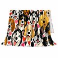 thumbnail image 2 of Playful Dog Breed Hearts Pattern, Playful Pet Portrait Pattern, Warm Flannel Blanket for Living Room and Bedroom, Dog Lovers Just Because Gift, Pet Lover Home Decor, 2 of 9