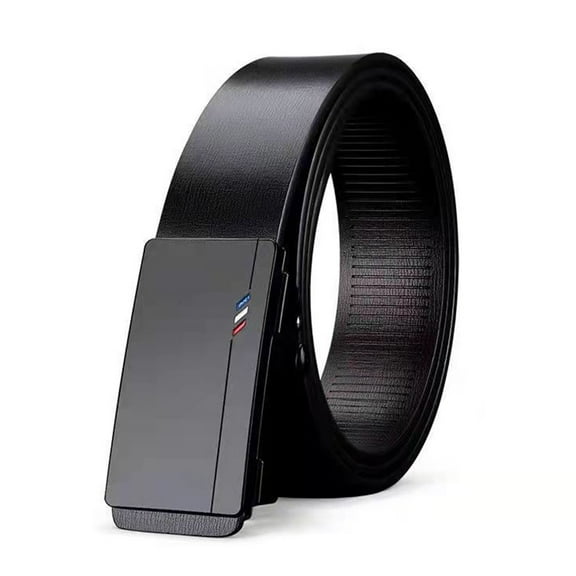 Mightlink Men Belt Multipurpose Automatic Buckle Formal Faux Leather Adjustable Match Clothing Long-lasting Smooth Surface Men Business Belt for Daily Wear
