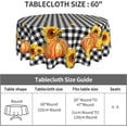 thumbnail image 3 of Buffalo Plaid Tablecloth Black and White Checkered Tablecloth Washable Reusable Pumpkin Sunflower Tablecloth Round 60 Inch for Home Party Dinner Kitchen Dining Table Decor, 3 of 6