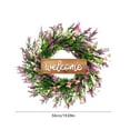 thumbnail image 3 of Artificial Lavender Welcome Wreath for Front Door and Wall Decor, Indoor Outdoor Spring Floral Arrangement, Fade Resistant and No Maintenance（Pink), 3 of 6