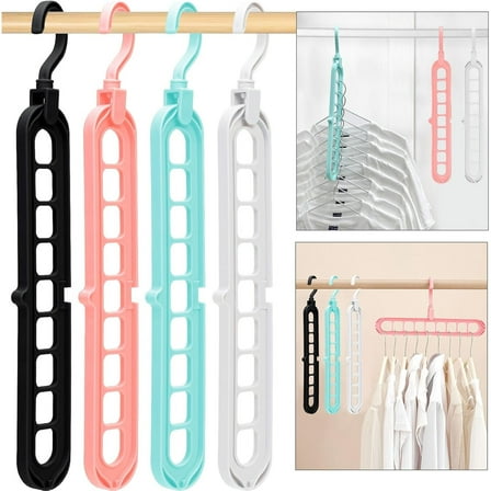 8 PCS Closet Organizers and Storage, Multifunctional Organization and Storage Home Essentials Magic Space Saving Hangers with 9 Holes for Wardrobe Closet Heavy Clothes