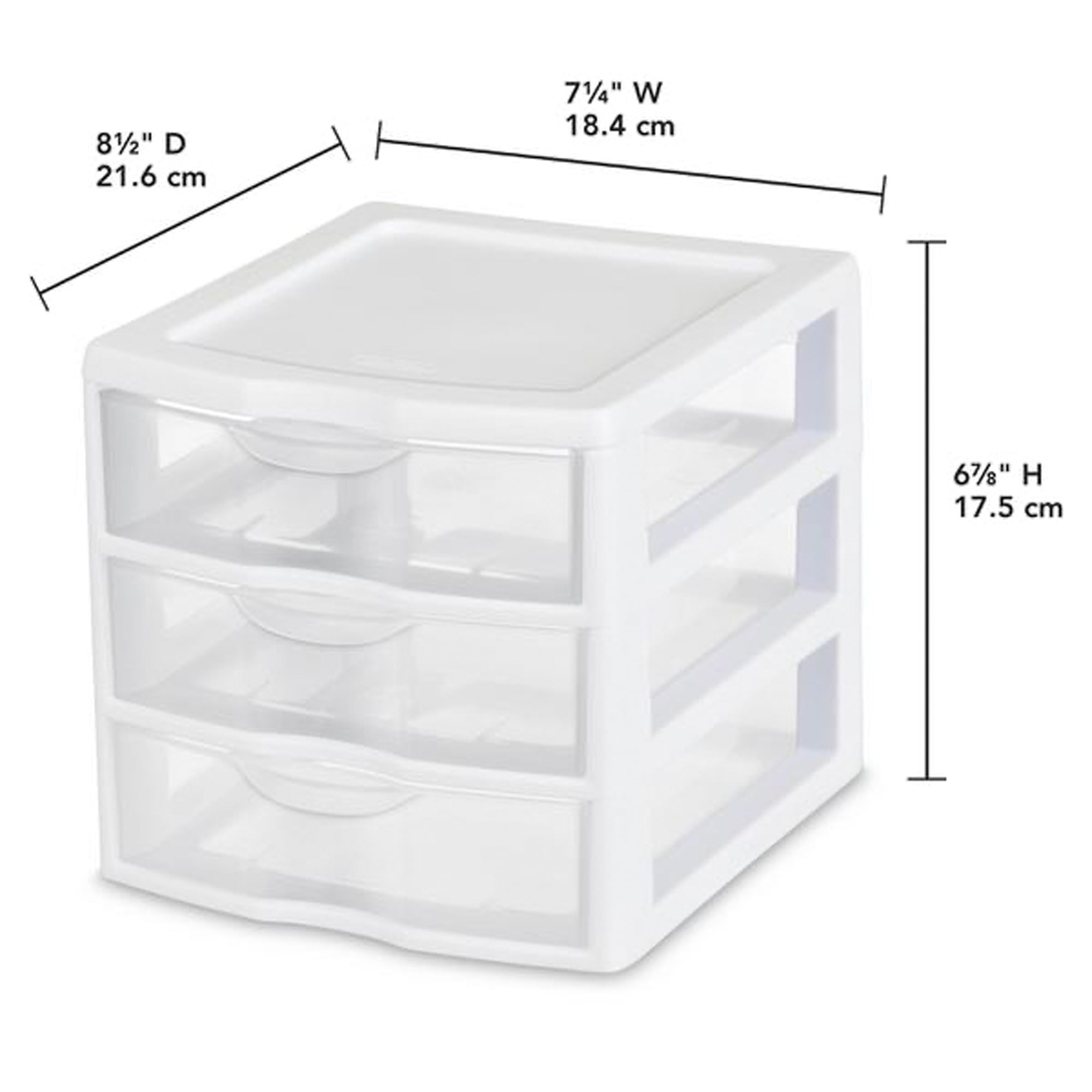 Quantum 6 1/4 x 15 x 18 3/4 Plastic Drawer Cabinet with 30 Clear Compact  Drawers and 9 Bins PDC-930BK