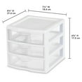 thumbnail image 4 of Sterilite ClearView Plastic Small 3 Drawer Desktop Storage Unit, 18 Pack, 4 of 12