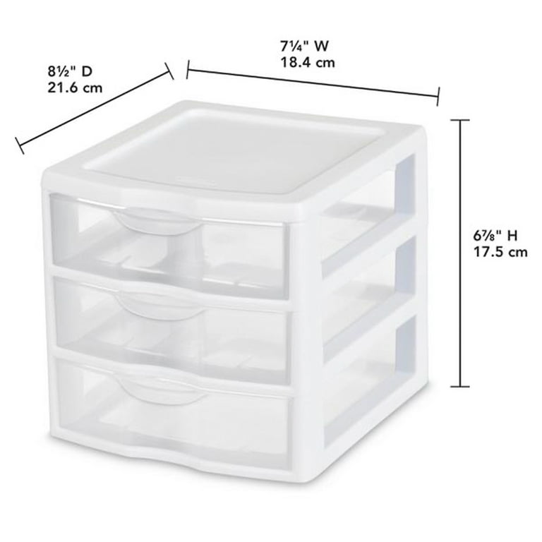  Ciieeo Small Desk Organizer with Drawers 3-Drawer Desktop  Organizer with Open Top Clear Multipurpose Plastic Desktop Storage Box  10.85 x 7.5 x 12.2 Inch : Office Products