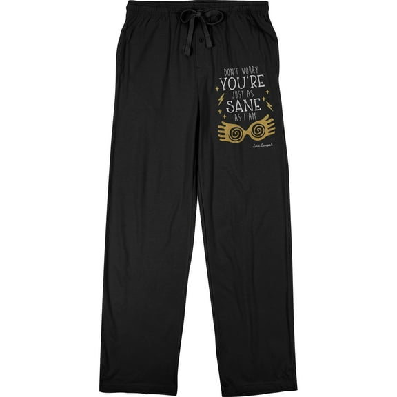 Harry Potter Luna Lovegood Don't Worry, You're Just As Sane As I Am Men's Black Sleep Pants-Small